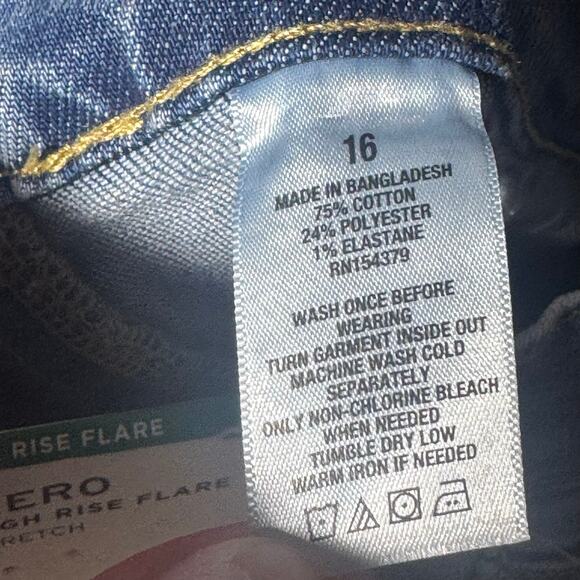 151. AERO NWT Aéropostale High Rise Flare Stretch Size 16R Jeans - Picture 5 of 11